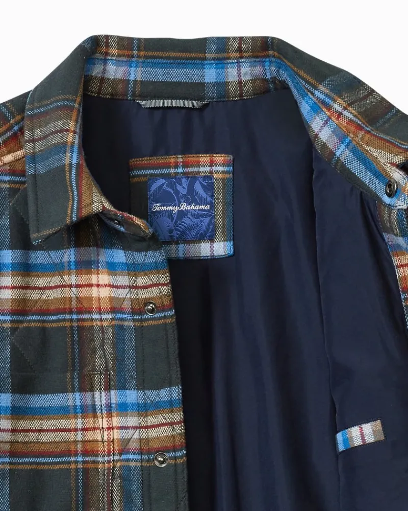 Tommy Bahama Oak Harbor Flannel Shirt Jacket Deep Slate Sale