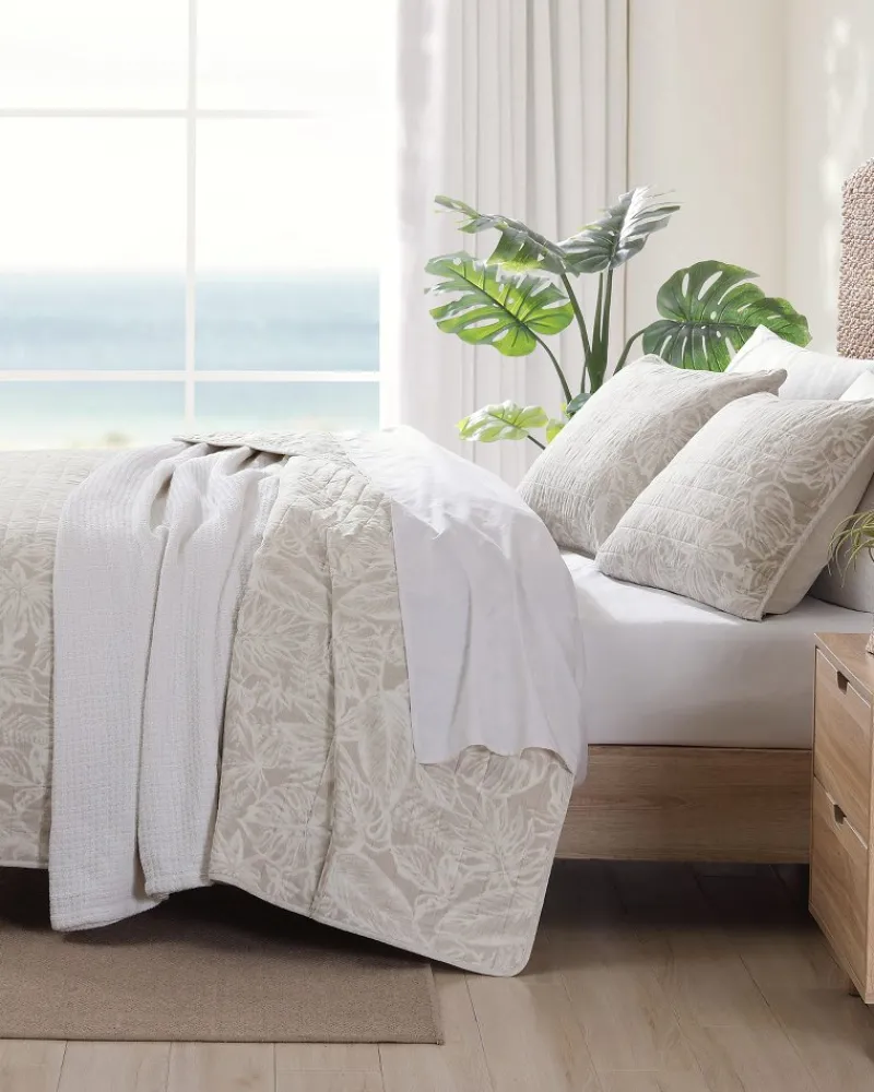 Tommy Bahama Ocean Deep Reversible 2-Piece Twin Quilt Set Beige Discount