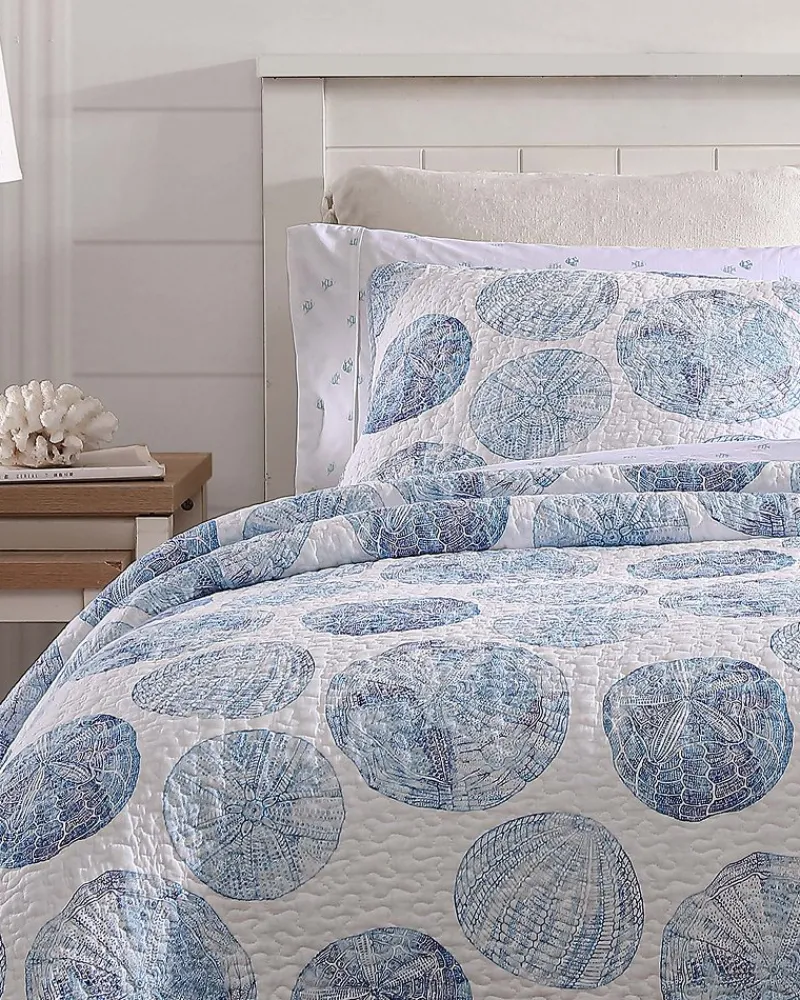 Tommy Bahama Ocean Isle 3-Piece Full/Queen Quilt Set Blue Hot