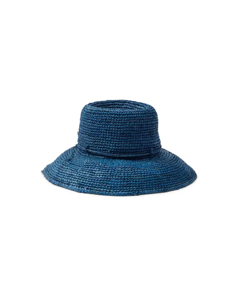 Tommy Bahama Packable Raffia Bucket Hat Deep Water Blue Outlet