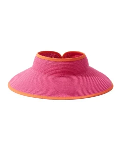 Tommy Bahama Packable Ultra-Braid Visor Hot Pink/Orange New