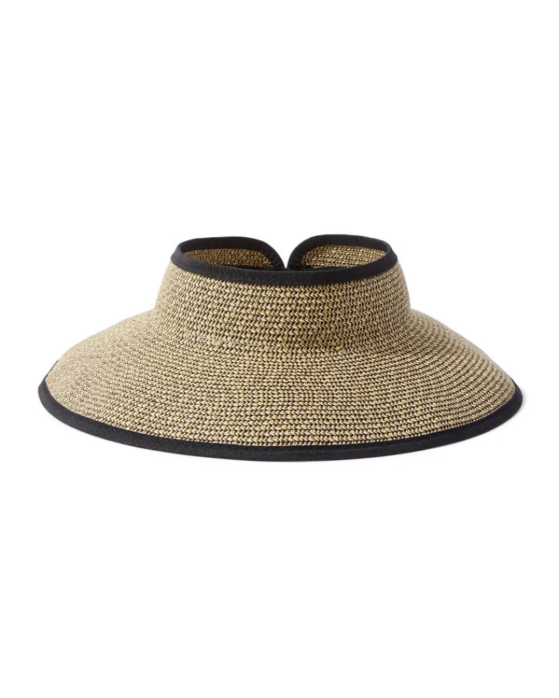 Tommy Bahama Packable Ultra-Braid Visor Black Multi Outlet