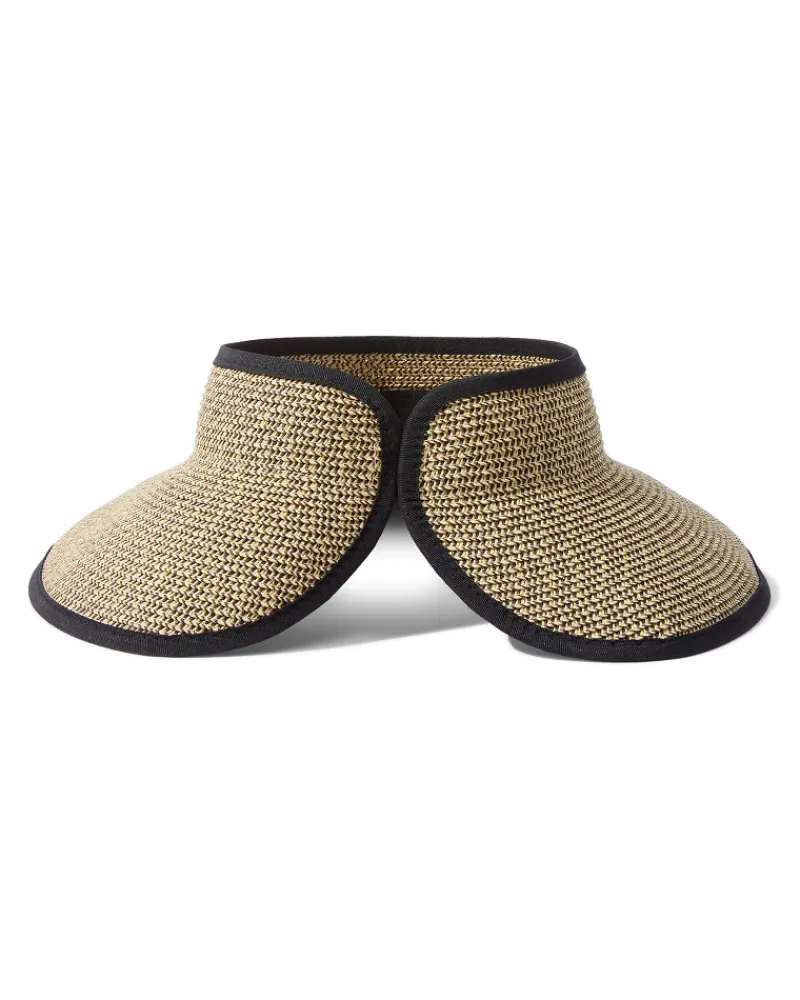 Tommy Bahama Packable Ultra-Braid Visor Black Multi Outlet