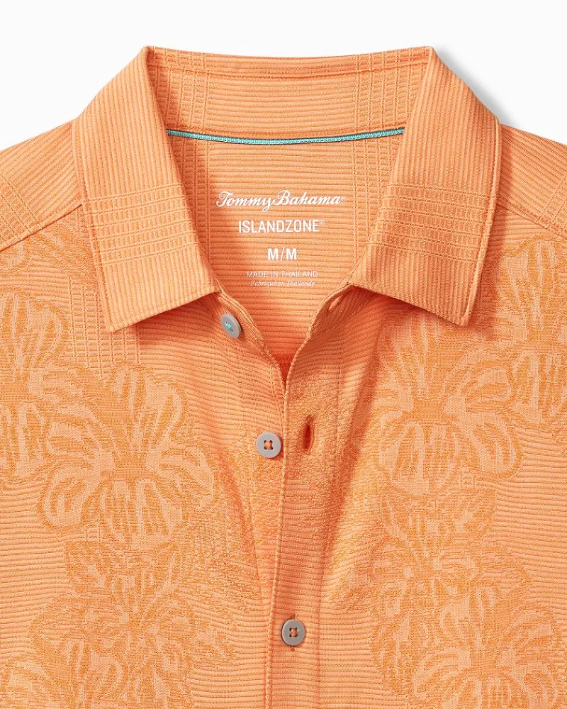 Tommy Bahama Palm Coast Cascade Vines IslandZone® Knit Shirt Bright Apricot Outlet
