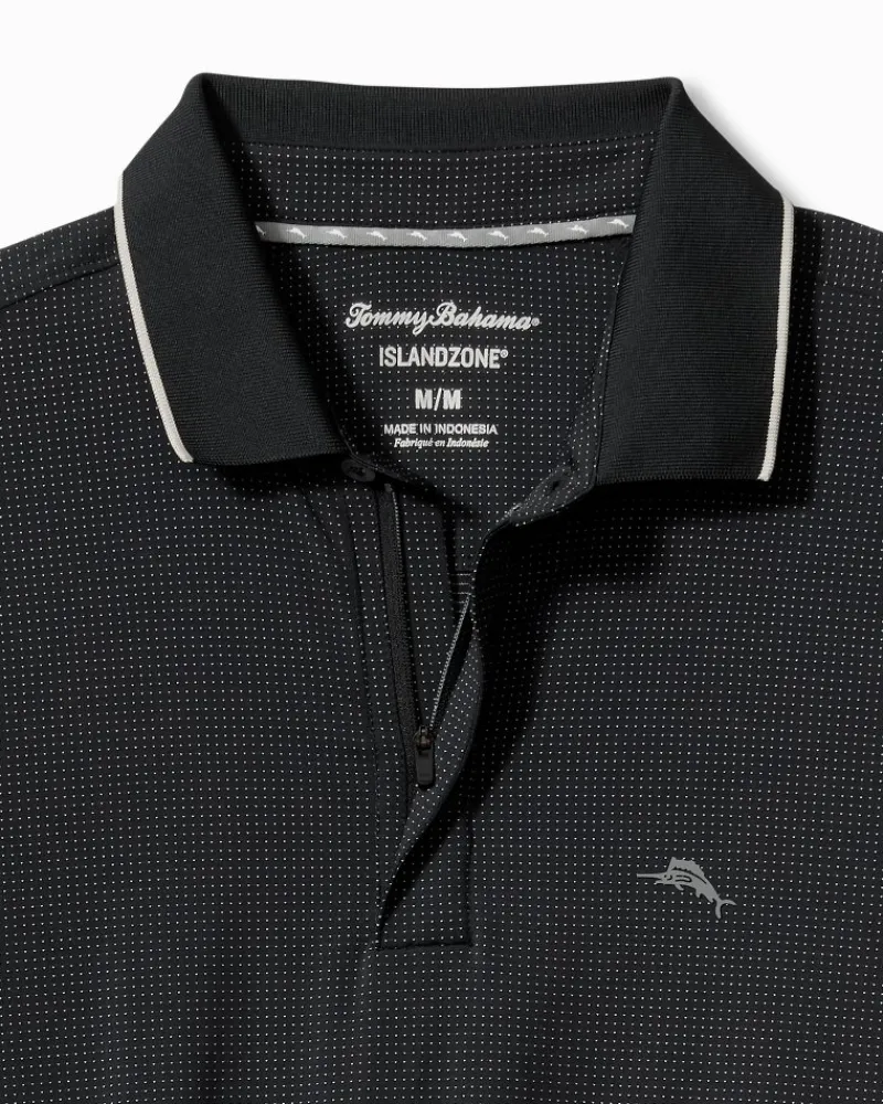 Tommy Bahama Palm Desert Fairway IslandZone® Long-Sleeve Polo Jet Black Sale