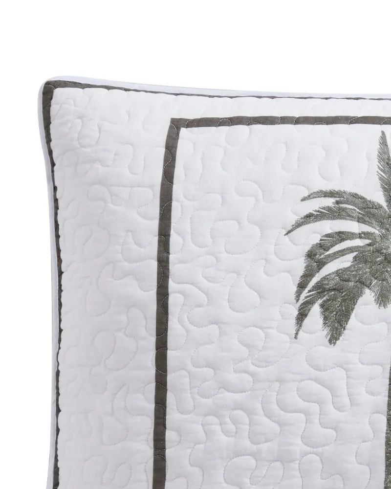 Tommy Bahama Palm Island King Quilted King Sham Grey New