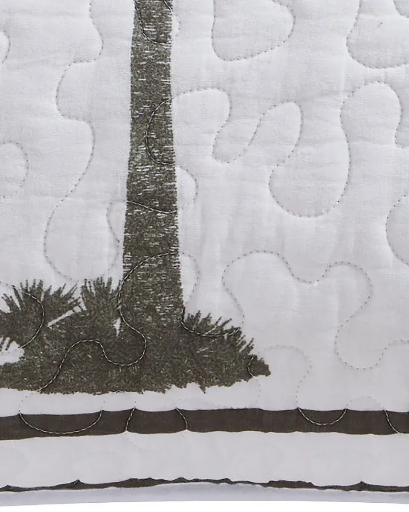 Tommy Bahama Palm Island King Quilted King Sham Grey New