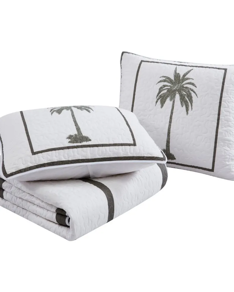 Tommy Bahama Palm Island Quilted Standard Sham Grey Clearance