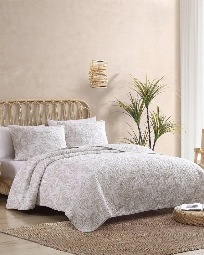 Tommy Bahama Palmday 3-Piece Full/Queen Quilt Set Brown Best