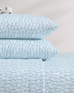 Tommy Bahama Palmtastic 4-Piece Queen Sheet Set Blue
