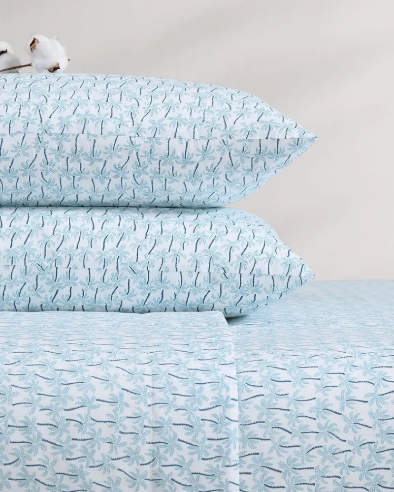 Tommy Bahama Palmtastic 4-Piece Queen Sheet Set Blue