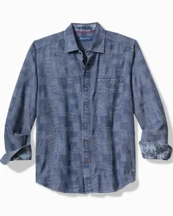 Tommy Bahama Paradise Patchwork Long-Sleeve Shirt Blue Jean Sale