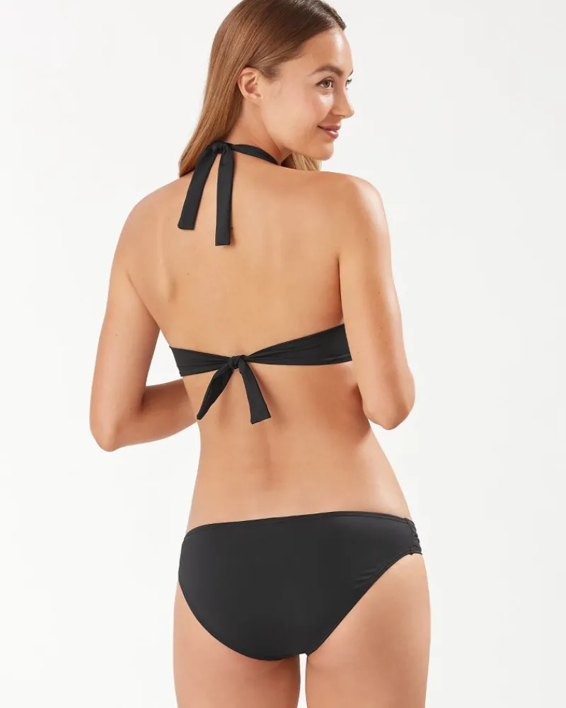 Tommy Bahama Pearl Underwire Halter Bikini Top Black Hot