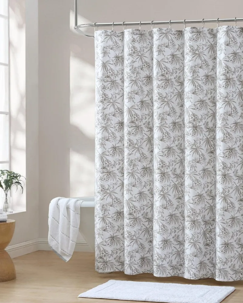 Tommy Bahama Pen and Ink Bahama Palm Shower Curtain Brown Hot