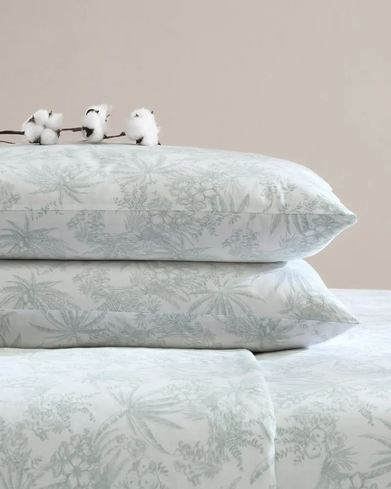 Tommy Bahama Pen and Ink 4-Piece King Sheet Set Spring Green Hot