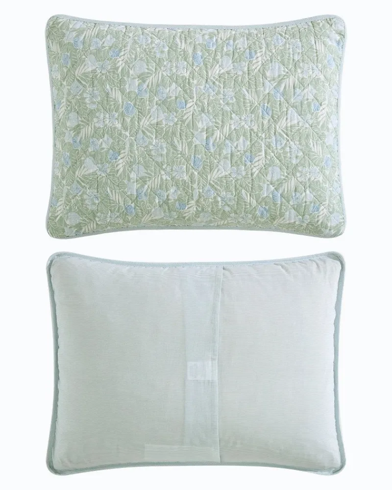 Tommy Bahama Pineapple Bloom Reversible 2-Piece Twin Quilt Set Green New