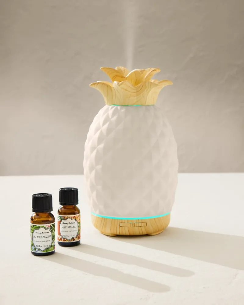 Tommy Bahama Ceramic Pineapple Diffuser Oil Refill Set Pineapple Cilantro Clearance