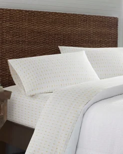 Tommy Bahama Pineapple Pinstripe 4-Piece King Sheet Set Yellow