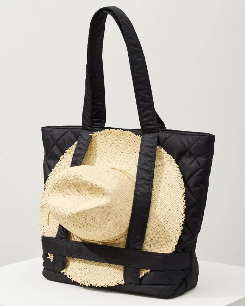 Tommy Bahama Quilted Traveler Bag Black Outlet