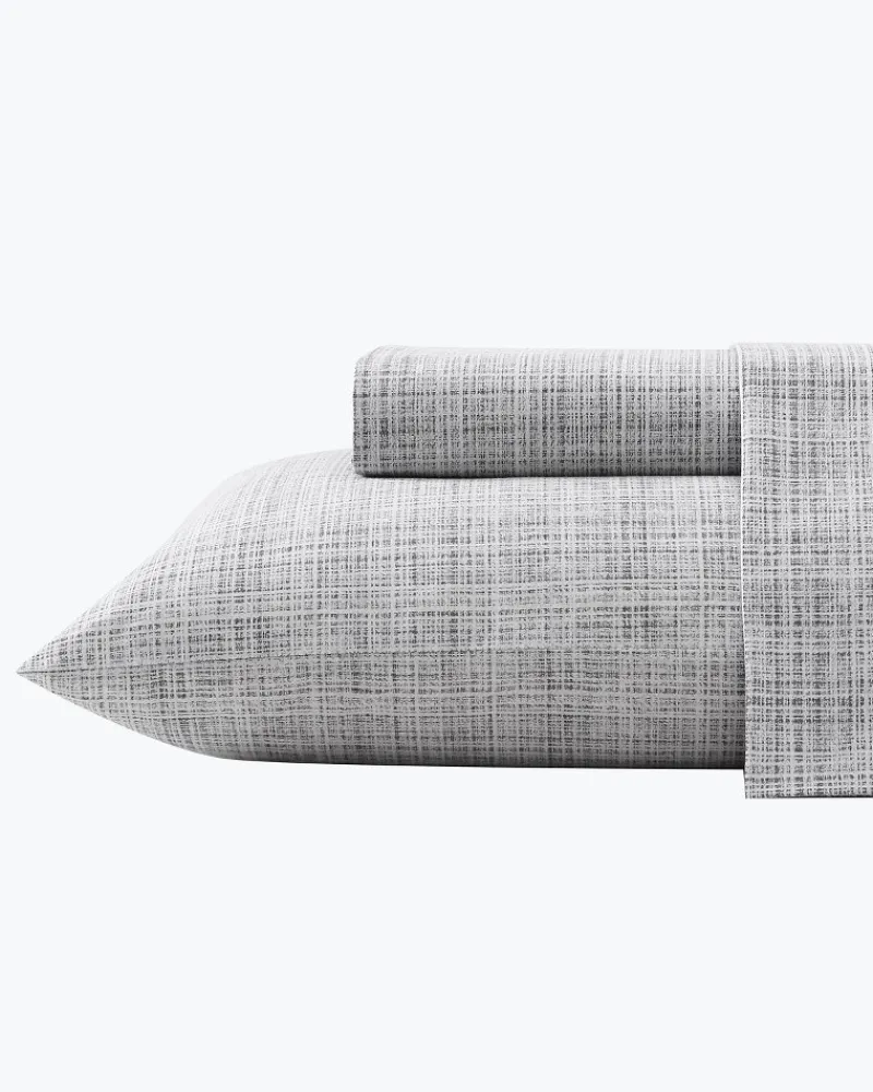 Tommy Bahama Raffia Linen King Sheet Set Grey Outlet