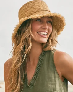 Tommy Bahama Raffia Packable Bucket Hat Natural Hot
