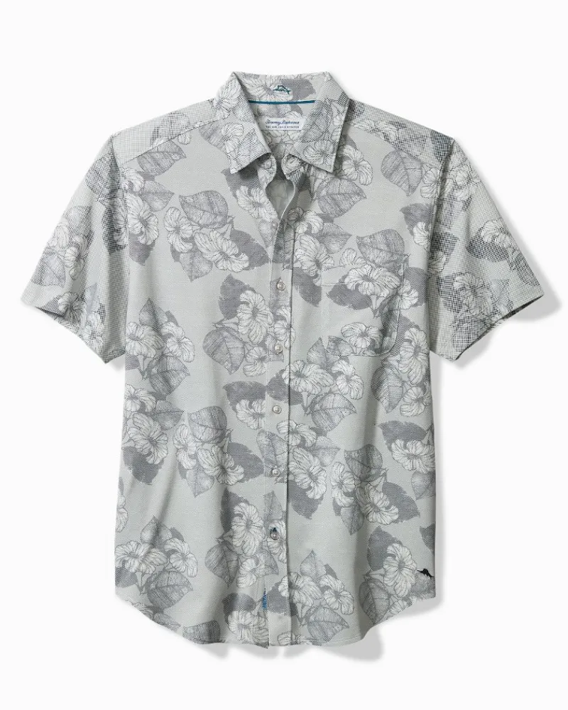 Tommy Bahama San Lucio Harbor Garden Stretch Knit Shirt Ash Grey Best