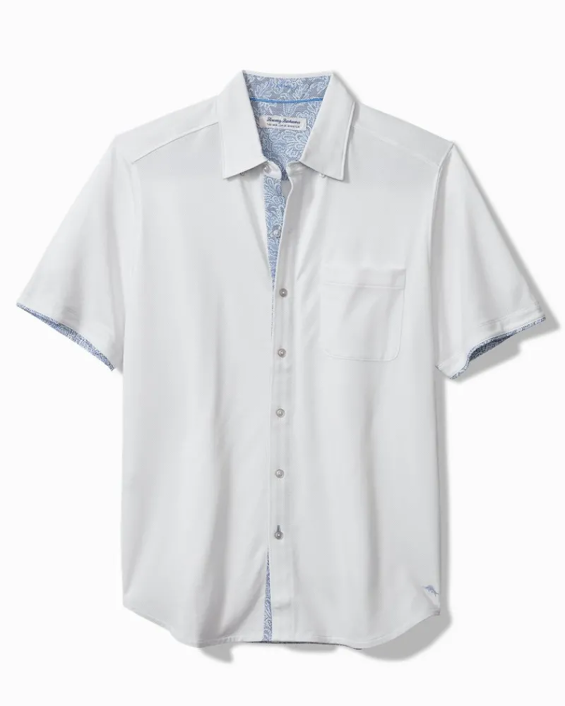 Tommy Bahama San Lucio Soiree Happy Hour Stretch Knit Shirt White Hot