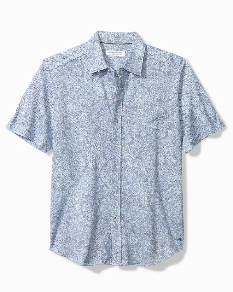 Tommy Bahama San Lucio Soiree Stretch Knit Shirt Dockside Blue Clearance