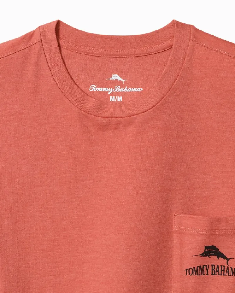 Tommy Bahama Sandsquatch Pocket T-Shirt Red Ginger Heather Discount