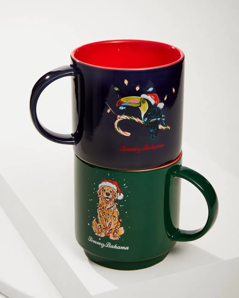 Tommy Bahama Santa's Toucan Stackable Mug Navy Hot