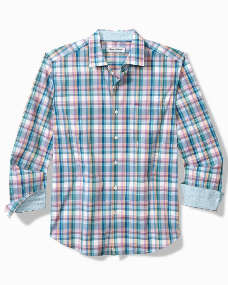 Tommy Bahama Sarasota Stretch Los Reyes Check IslandZone® Shirt Eclipse Clearance