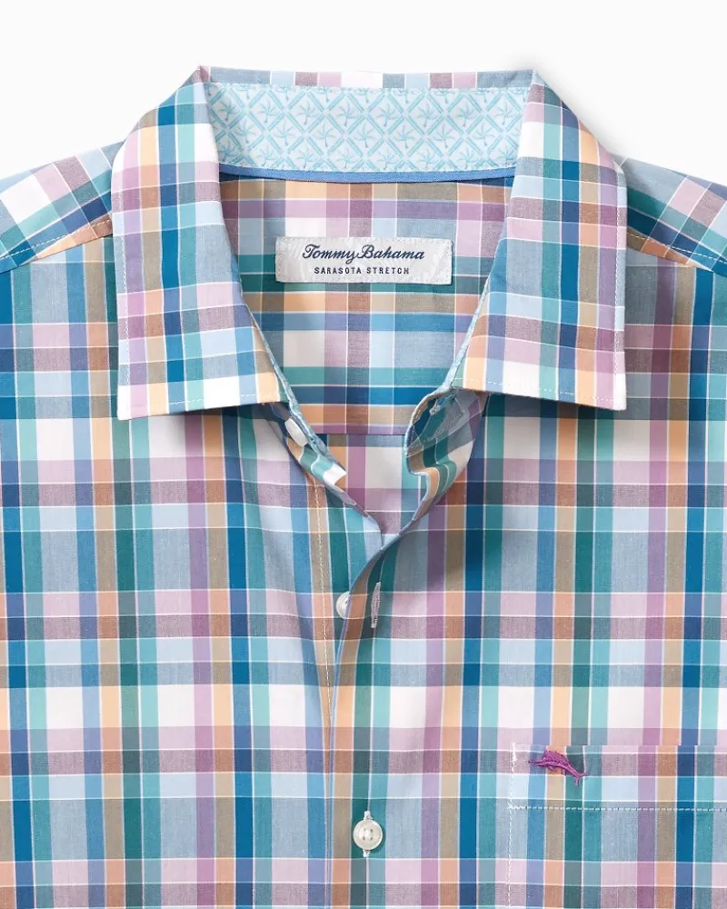 Tommy Bahama Sarasota Stretch Los Reyes Check IslandZone® Shirt Eclipse Clearance