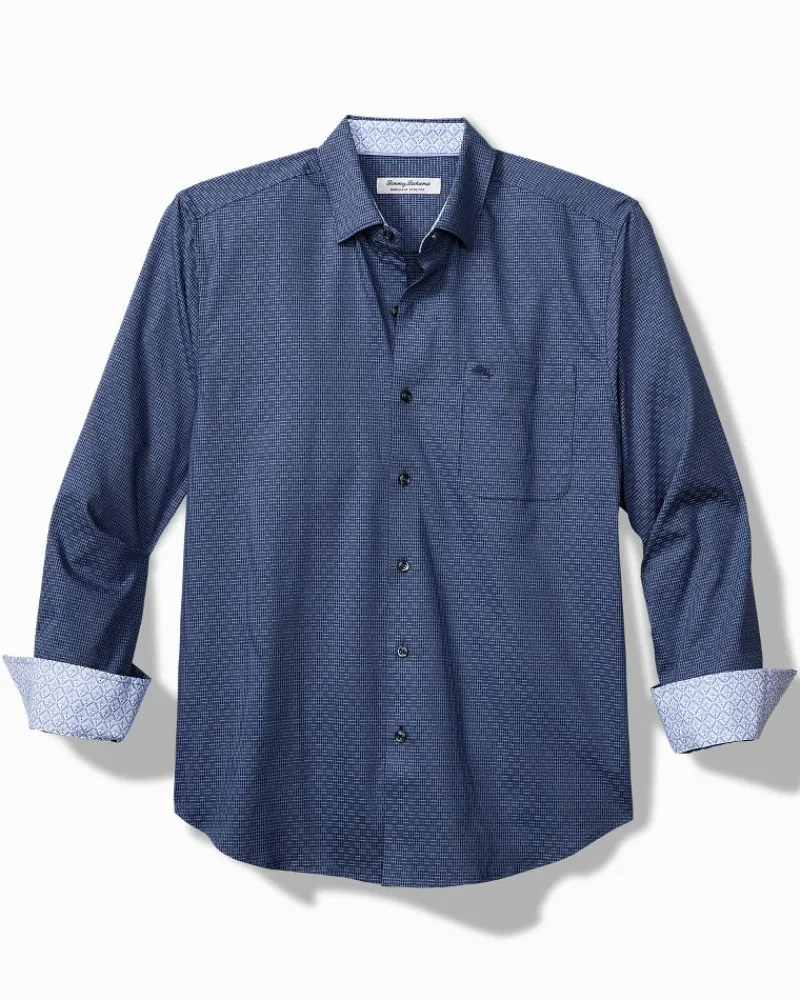Tommy Bahama Sarasota Stretch Ventura Isles IslandZone® Stripe Shirt Island Navy Hot