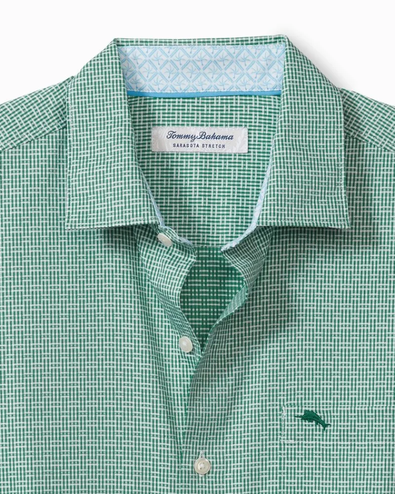 Tommy Bahama Sarasota Stretch Ventura Isles IslandZone® Stripe Shirt Aruba New