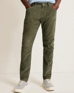 Tommy Bahama Sea Coast Corduroy 5-Pocket Pants Beetle Green New