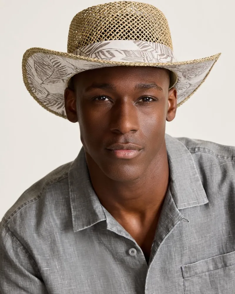 Tommy Bahama Seagrass Gambler Hat Brown New