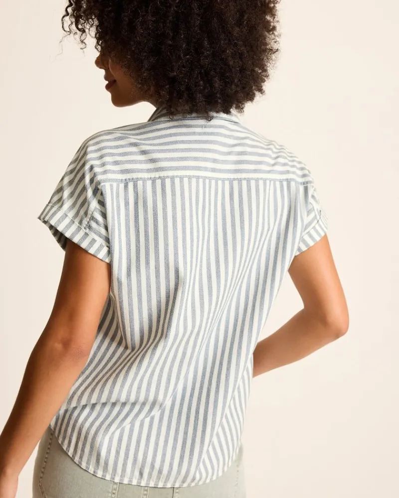 Tommy Bahama Seaway Stripe Coastal Twill Shirt Seacoast Wash New
