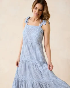 Tommy Bahama Shoreline Stripe Coverup Dress Beaming Blue Best