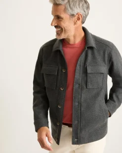 Tommy Bahama Silver Lake CPO Shirt Jacket Coal Hot