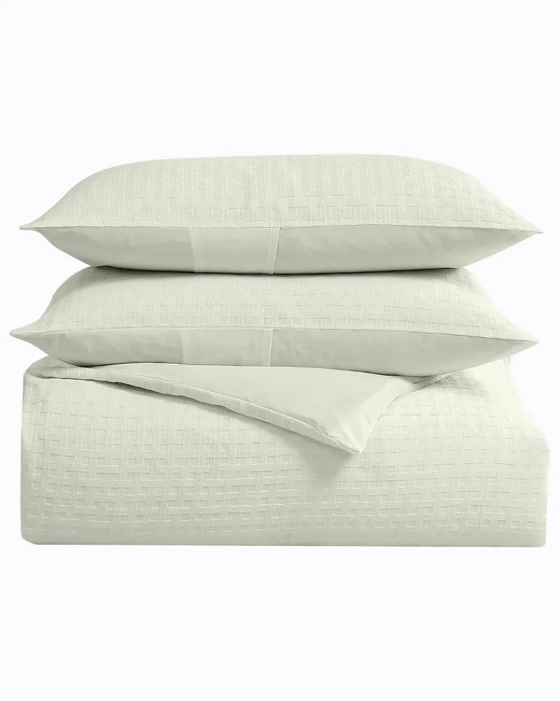 Tommy Bahama Solid Basketweave 3-Piece King Comforter Set Sage Clearance