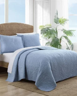 Tommy Bahama Solid Costa Sera King Quilt Blue Discount