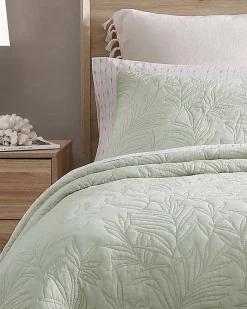 Tommy Bahama Solid Costa Sera 2-Piece Standard Quilted Sham Set Green