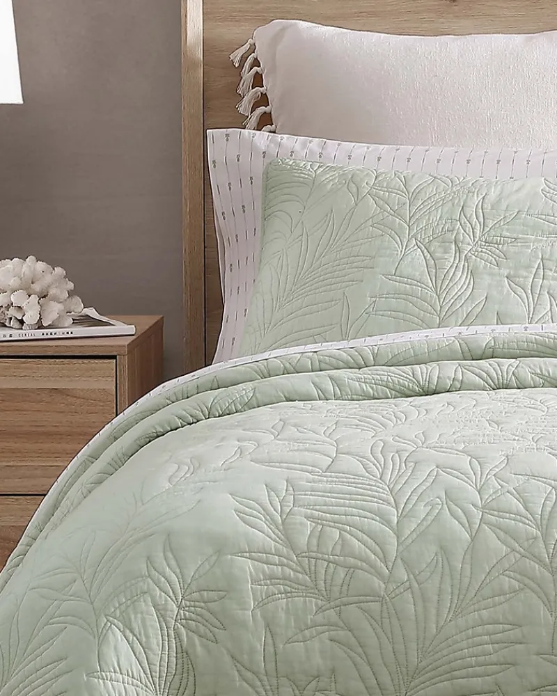 Tommy Bahama Solid Costa Sera 2-Piece Standard Quilted Sham Set Green