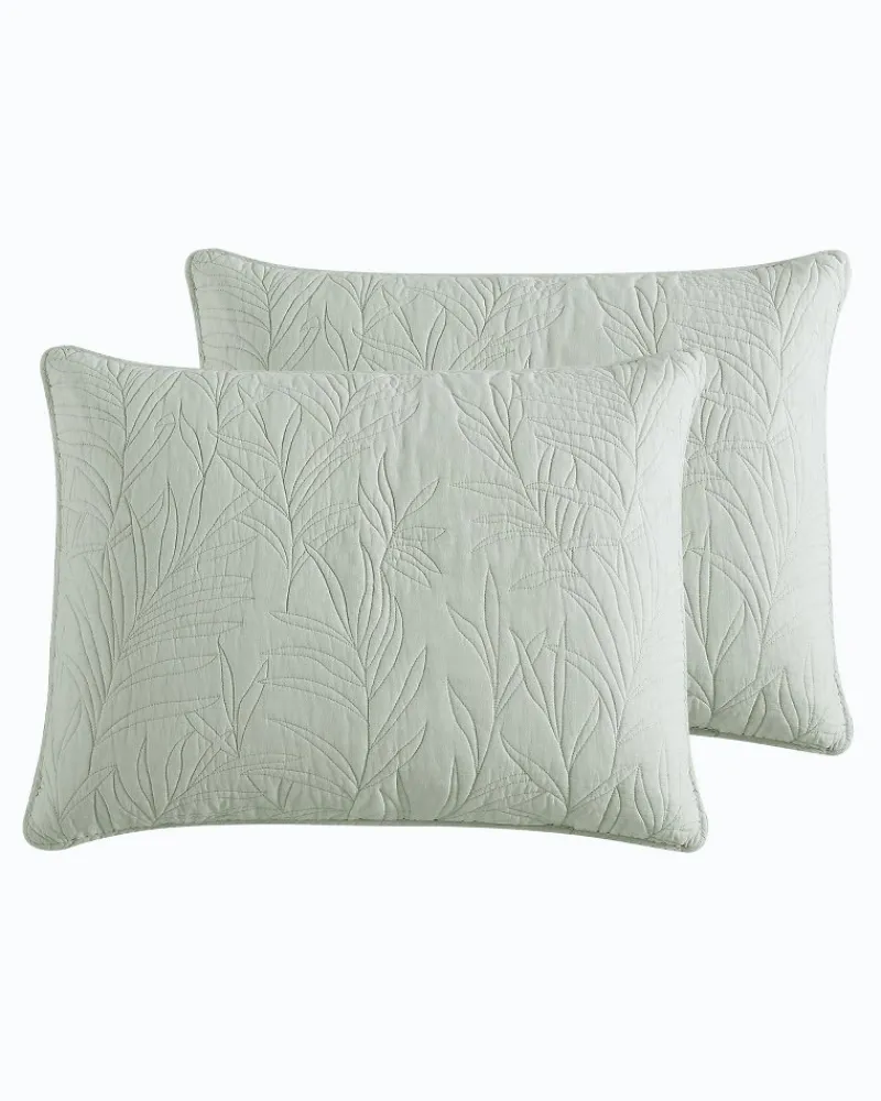 Tommy Bahama Solid Costa Sera 2-Piece Standard Quilted Sham Set Green