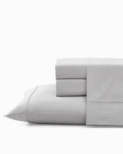 Tommy Bahama Solid 4-Piece King Sheet Set Dove Grey New