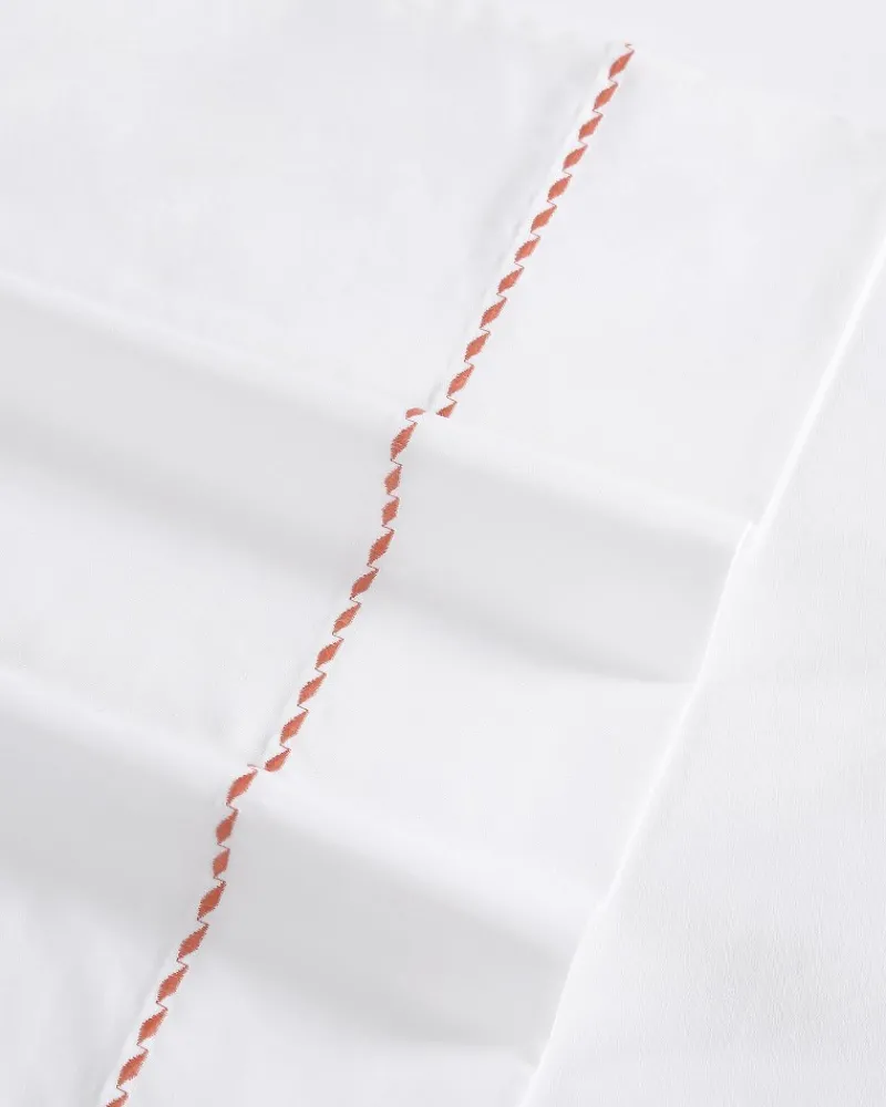 Tommy Bahama Solid 4-Piece Queen Sheet Set - Orange Orange Flame/White