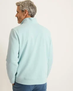 Tommy Bahama St. Kitts Half-Zip Sweatshirt Sterling Blue Clearance