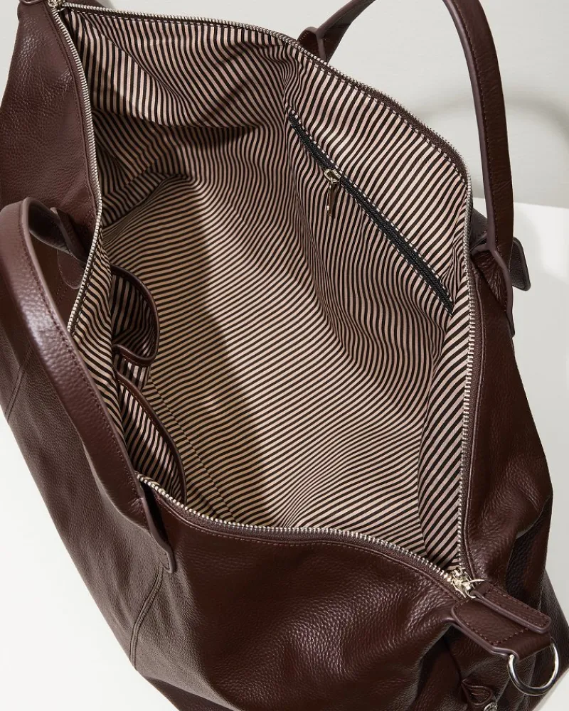 Tommy Bahama Stanford Leather Duffel Bag Brown Hot