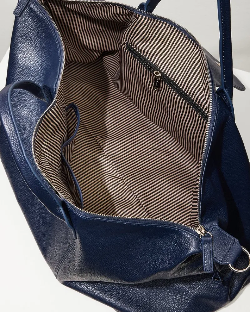 Tommy Bahama Stanford Leather Duffel Bag Navy Sale