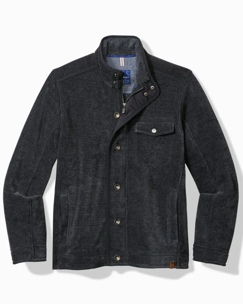 Tommy Bahama Sumner Fleece Shirt Jacket Navy Clearance